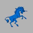 Petite licorne bleu